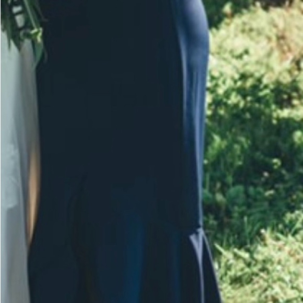 Adrianna Papell Navy Off-the-Shoulder Maxi Gown - Picture 7 of 10
